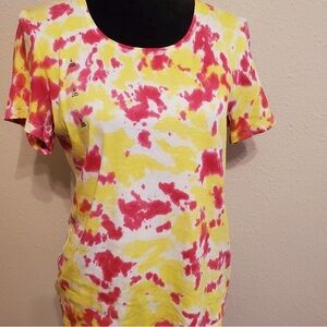 Tie-Dye Women's Top - Red and Yellow
